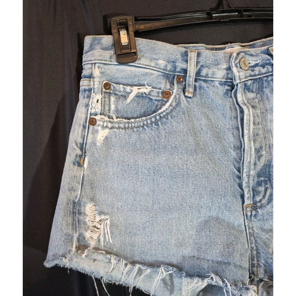 Agolde Parker Vintage Blue Cotton Denim Cut Off Shorts US 26 - Picture 3 of 11